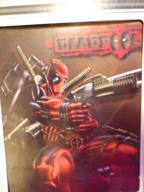 DEADPOOL FRAMED PLASTIC PANEL - RED / BLACK SUIT